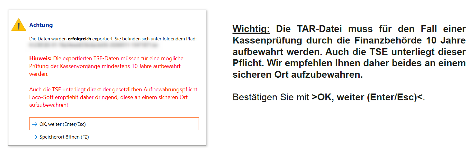 Tausch-Option 1 _ TSE-Tausch abgeschlossen
