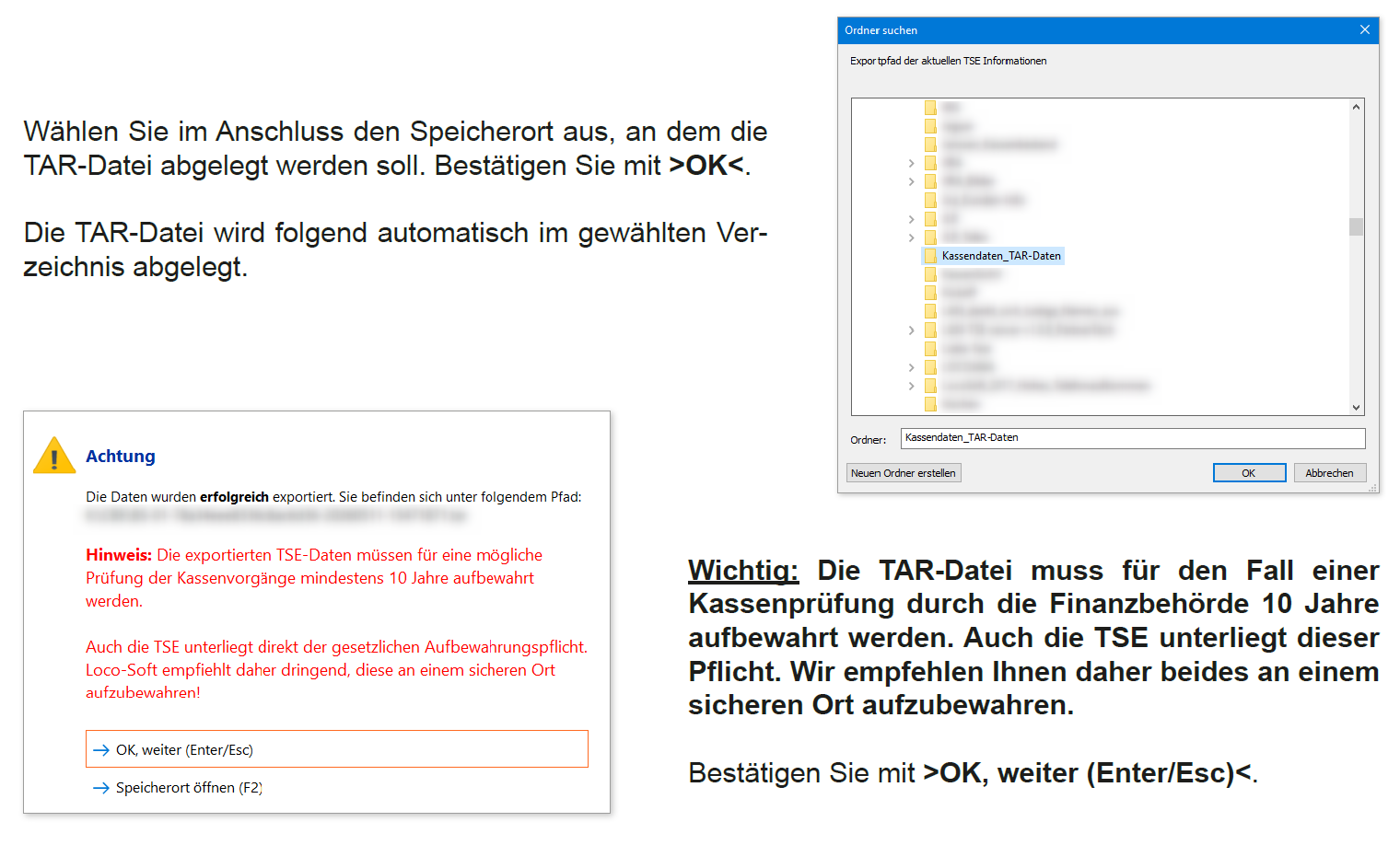 Tausch Option 2 _ TAR-Export erfolgreich